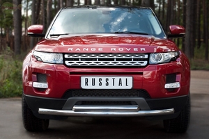Защита бампера передняя из нержавеющей стали. 63мм_42 (дуга) Land Rover (ленд ровер) Range Rover Evoque Prestige u Pure (2011 по наст.)  ― PEARPLUS.ru