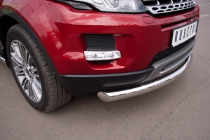 Защита бампера передняя из нержавеющей стали. 76мм (дуга) Land Rover (ленд ровер) Range Rover Evoque Prestige u Pure (2011 по наст.)  ― PEARPLUS.ru