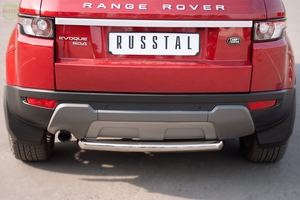 Защита бампера задняя из нержавеющей стали. 63мм (дуга) Land Rover (ленд ровер) Range Rover Evoque Prestige u Pure (2011 по наст.)  ― PEARPLUS.ru