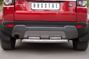 Защита бампера задняя из нержавеющей стали. 76мм_42х2 (дуга) Land Rover (ленд ровер) Range Rover Evoque Prestige u Pure (2011 по наст.)  ― PEARPLUS.ru