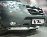 Защита бампера передняя из нержавеющей стали. 76мм (секции) Hyundai (хендай) Santa Fe (санта фе) (2006-2010) 