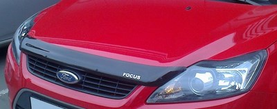 Дефлектор капота тёмный Ford (Форд) Focus 2 (2007-2010) ― PEARPLUS.ru