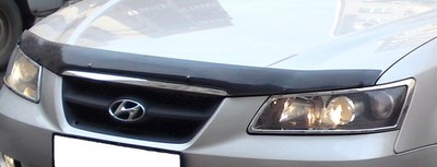 Дефлектор капота тёмный Hyundai (хендай) Sonata EF (2005-2010) ― PEARPLUS.ru