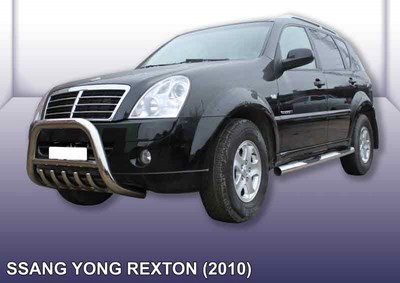 Кенгурятник d76 низкий с защитой картера Ssang Yong Rexton (2007 по наст.)