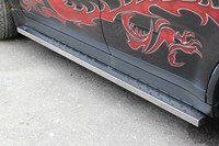 Боковые подножки (пороги) труба профильная из нержавеющей стали с проступью Subaru (субару) Tribeca (трибека) (2006-2007) 