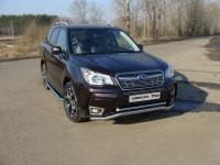 Защита передняя нижняя (двойная) 60, 3/42, 4 мм на Subaru (субару) Forester (форестер) 2013 по наст. ― PEARPLUS.ru