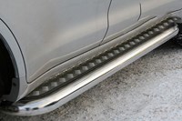 Пороги с алюминиевым листом d 76 (компл. 2 шт) Toyota (тойота) Land Cruiser (круизер) (ленд крузер) 200 2007-2011
