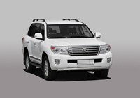 Защита переднего бампера d 63мм нижняя одинарная Toyota (тойота) Lc 200