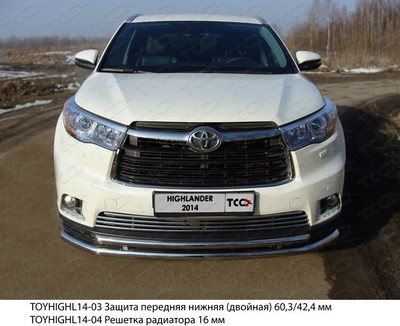 Решетка радиатора 12 мм Toyota (тойота) Highlander 2014 ― PEARPLUS.ru
