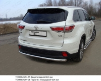 Защита задняя 60, 3 мм Toyota (тойота) Highlander (2014 по наст.) ― PEARPLUS.ru