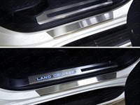 Накладки на пороги с гибом (лист шлифованный) Toyota (тойота) Land Cruiser (круизер) (ленд крузер) 200 2015