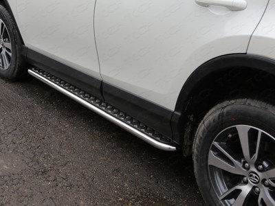 Пороги с площадкой 42,4 мм Toyota RAV4 2015-