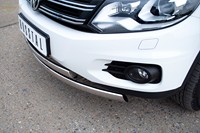 Защита бампера передняя из нержавеющей стали d75х42/75x42мм (овал) Volkswagen (фольксваген) Tiguan (тигуан) (2011 по наст.) 