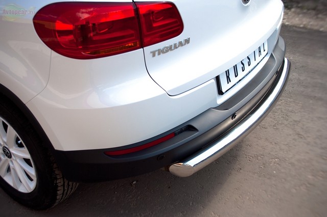 Защита бампера задняя из нержавеющей стали. 76мм (дуга) Volkswagen Tiguan (2011 по наст.) 