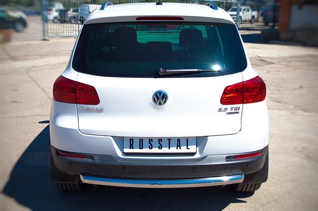 Защита бампера задняя из нержавеющей стали. 63мм (дуга) Volkswagen Tiguan Sport (2011 по наст.) 