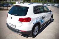 Защита бампера задняя из нержавеющей стали. 75х42ммовал Volkswagen (фольксваген) Tiguan (тигуан) Sport (2011 по наст.) 