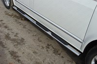 Пороги овальные с накладкой 75х42 мм Volkswagen (фольксваген) Multivan 2015