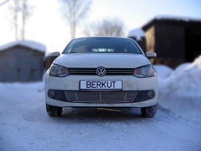 Накладка на решетку бампера d10 Volkswagen (фольксваген) Polo Sedan 2010- ― PEARPLUS.ru