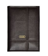 Бумажник водителя с обложкой паспорта и карманом для визитных карт. Золотое тиснение (Audi (Ауди)) . Материал: кожа