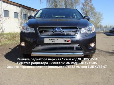 Защита передняя нижняя (овальная) 75х42 мм на Subaru (субару) XV 2012 по наст. ― PEARPLUS.ru