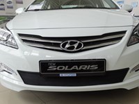 Защита радиатора Hyundai (хендай) Solaris 2014 - black