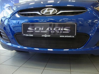 Защита радиатора  Hyundai Solaris 2011-2014 black