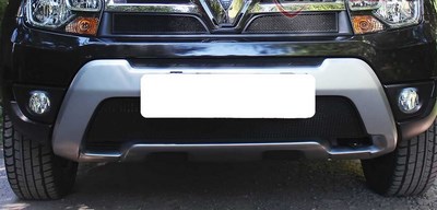 Защита радиатора Renault (рено) Duster 2015- black верх ― PEARPLUS.ru