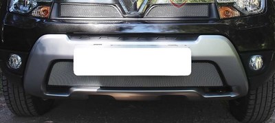 Защита радиатора Renault (рено) Duster 2015- chrome верх ― PEARPLUS.ru