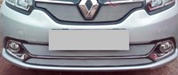Защита радиатора Renault (рено) Logan 2014- низ chrome (Privilege, Luxe) 