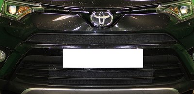 Защита радиатора Toyota Rav 4 2015- black низ (2 части)
