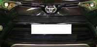 Защита радиатора Toyota (тойота) Rav 4 2015- black низ (2 части) 