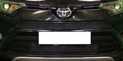 Защита радиатора Toyota (тойота) Rav 4 2015- black верх ― PEARPLUS.ru