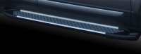 Пороги алюминиевые (Sapphire) Hyundai Santa Fe (2010-2012)