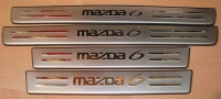         Накладки порогов с логотипом нерж. сталь  Mazda 6 (2003-2008)