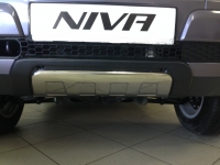 Накладка на передний бампер из нержавеющей стали (21230-2803016-55-0) Chevrolet Niva (2010 по наст.)