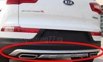Накладка на задний бампер большая Kia (киа) Sportage (Спортаж) R (2010-) ― PEARPLUS.ru
