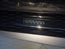 Накладки на пороги Nissan (ниссан) Terrano 2014- (нерж.сталь) компл. 4шт.