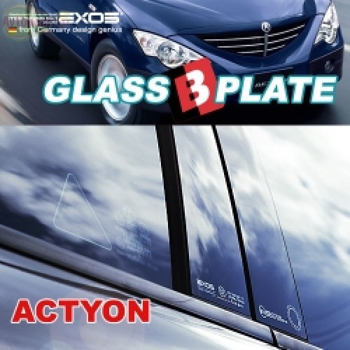 Молдинг центральных стоек Glass для SsangYong Actyon (актион) (EXOS) 