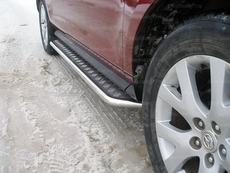 Пороги с площадкой 42 мм Mazda (мазда) CX-7 (CX 7) ― PEARPLUS.ru