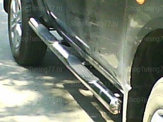 Пороги труба с накладками 76 мм Mitsubishi (митсубиси) L-200 ― PEARPLUS.ru