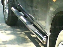 Пороги труба с накладками 76 мм Mitsubishi (митсубиси) L-200