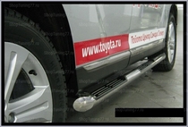 Пороги труба с накладками 76 мм Toyota (тойота) Hightlander (2010-2014) 