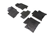 Резиновые коврики Сетка для Nissan (ниссан) Navara (навара) III (комплектация LUX c АКПП) 2004-2015