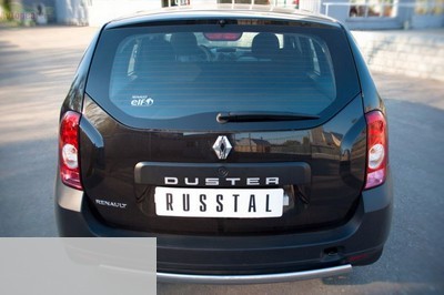 Защита заднего бампера d75х42 овал Renault (рено) Duster (2010 по наст.)  ― PEARPLUS.ru