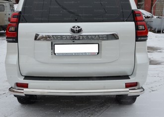 Toyota (тойота) Land Cruiser (круизер) (ленд крузер) Prado 150 2017 Защита заднего бампера с углами ― PEARPLUS.ru