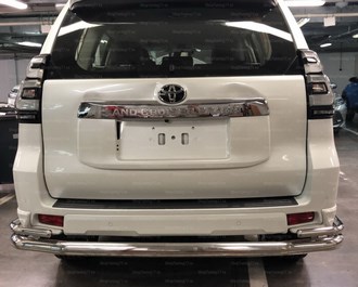 Toyota (тойота) Land Cruiser (круизер) (ленд крузер) Prado 150 Style 2019 Защита заднего бампера угловая большая ― PEARPLUS.ru