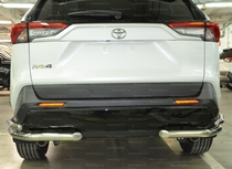Toyota (тойота) RAV4 (рав 4) 2019 Защита заднего бампера угловая двойная