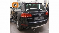 Защита заднего бампера Volkswagen (фольксваген) Touareg (туарег) (2010-)  (одинарная) овал 76/42 ― PEARPLUS.ru