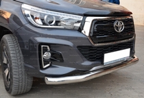 Защита переднего бампера 76 мм Toyota (тойота) Hilux 2018-
