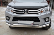 Защита переднего бампера двойная 76/60 Toyota (тойота) Hilux (2015-) 